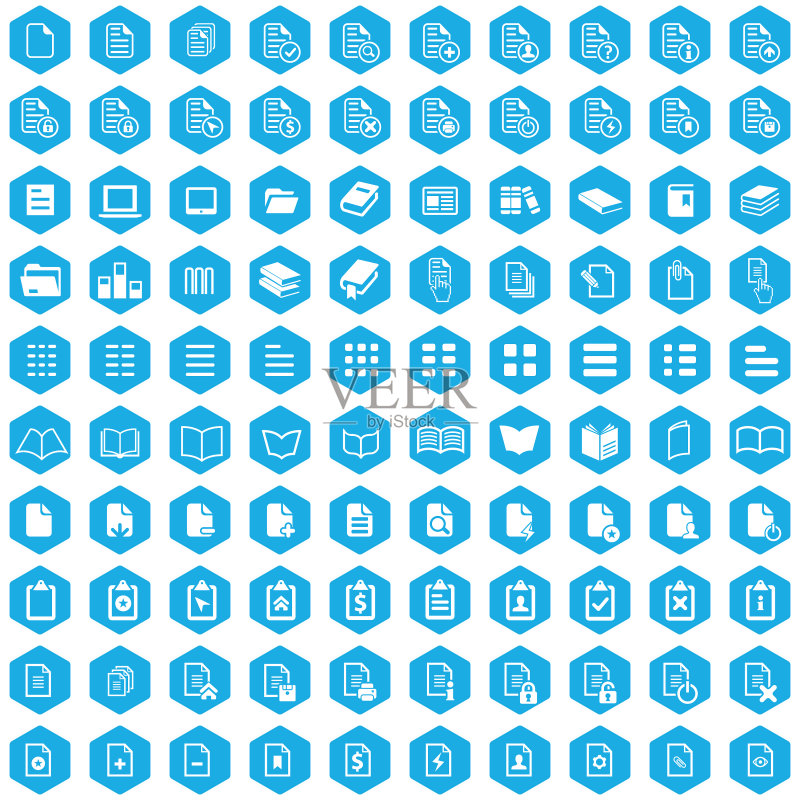 100个文档图标Web UI通用集图标素材