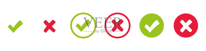 对勾和叉号图标,网页按钮,圆形对勾图标素材