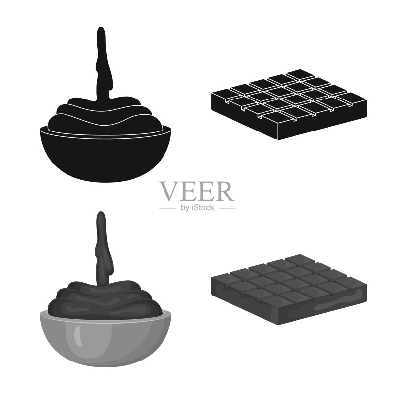 孤立的食品和美味标志集图标素材