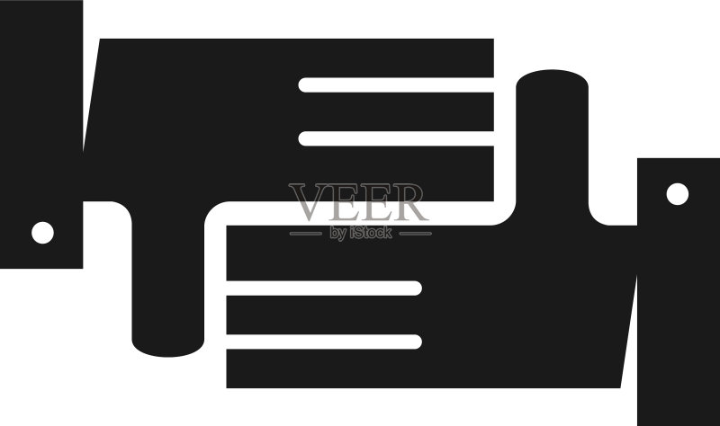 承诺团队合作共同经营黑色标志图标素材