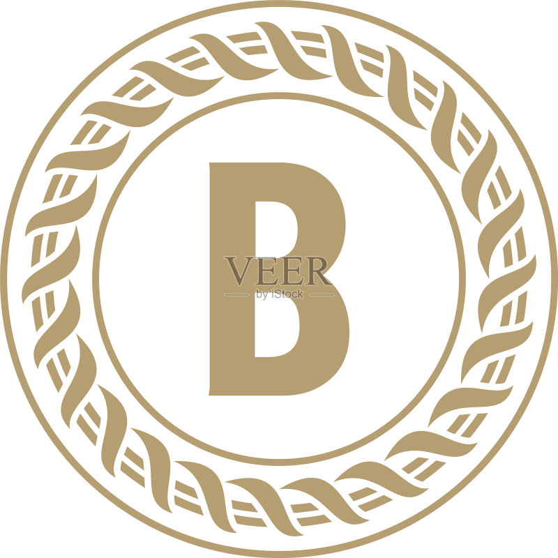 圆形字母B logo模板图标素材