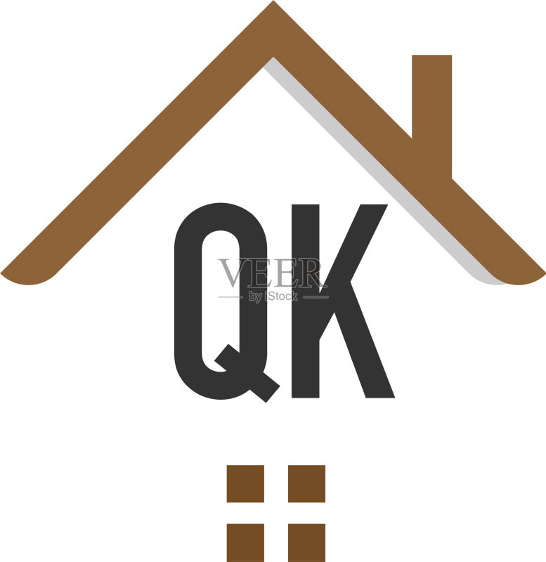 首字母QK建筑Logo设计模板图标素材