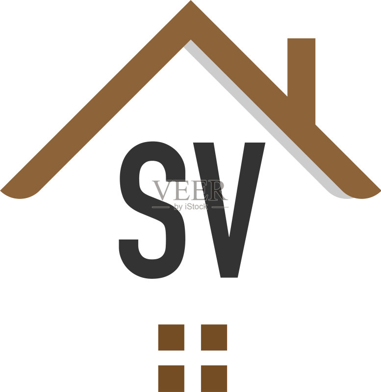 首字母sv建筑标志设计模板图标素材