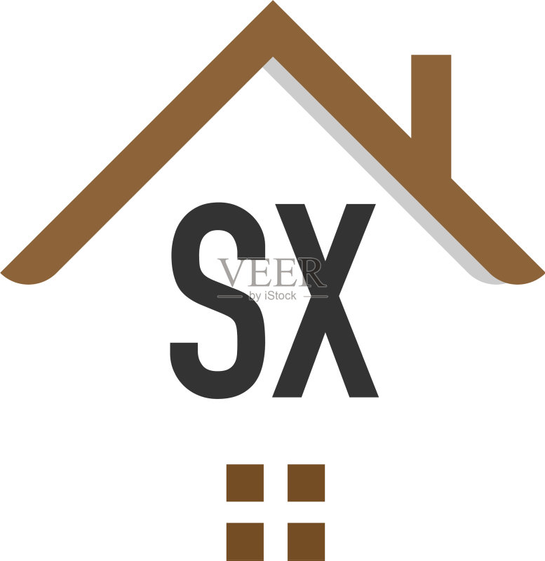 首字母SX建筑logo设计模板图标素材