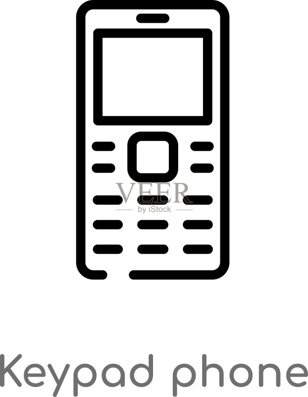 黑色键盘电话轮廓图标图标素材