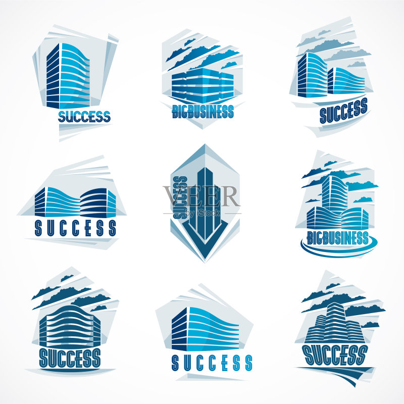 现代商务建筑群图标素材
