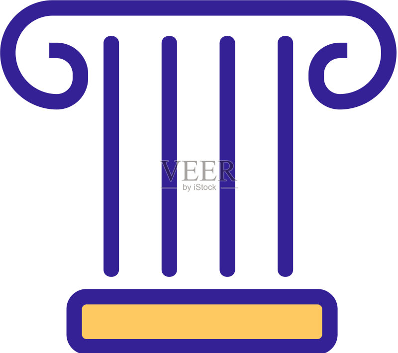 希腊建筑图标轮廓图标素材