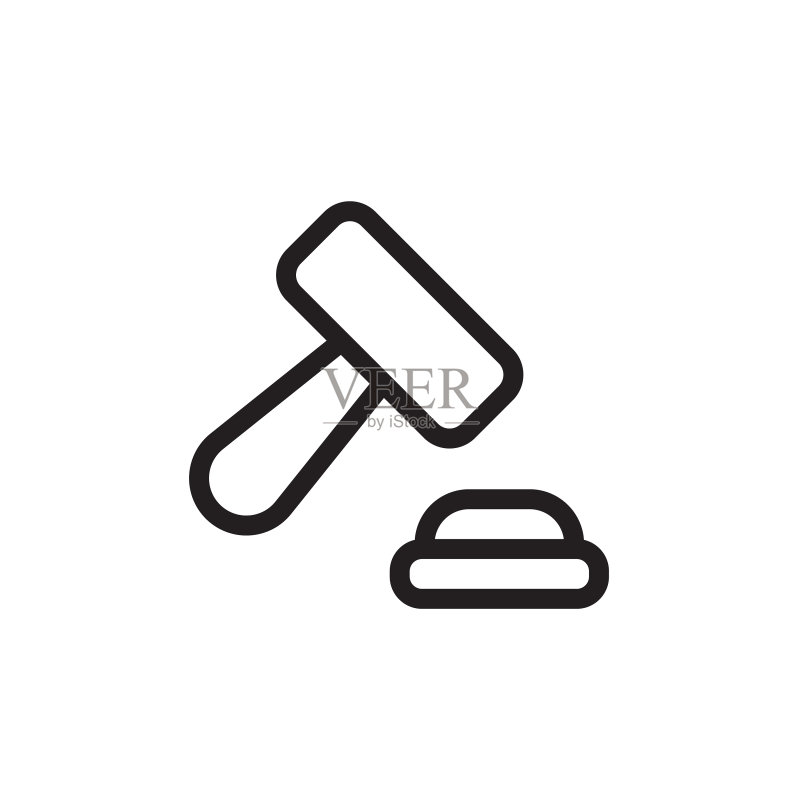 扁平线条风格的法律图标Logo元素设计EPS图标素材