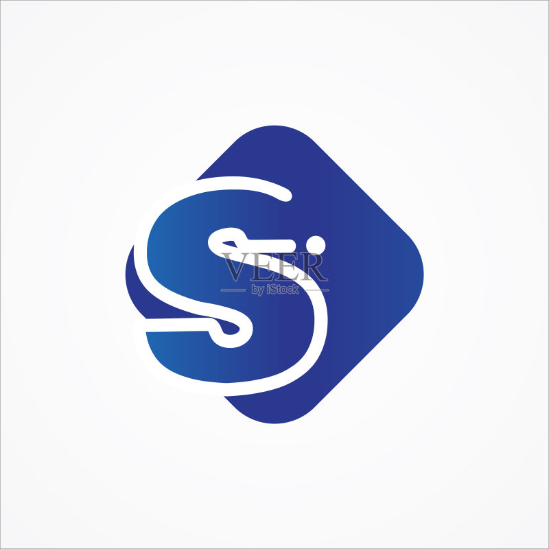 方形符号字母S简约设计图标素材