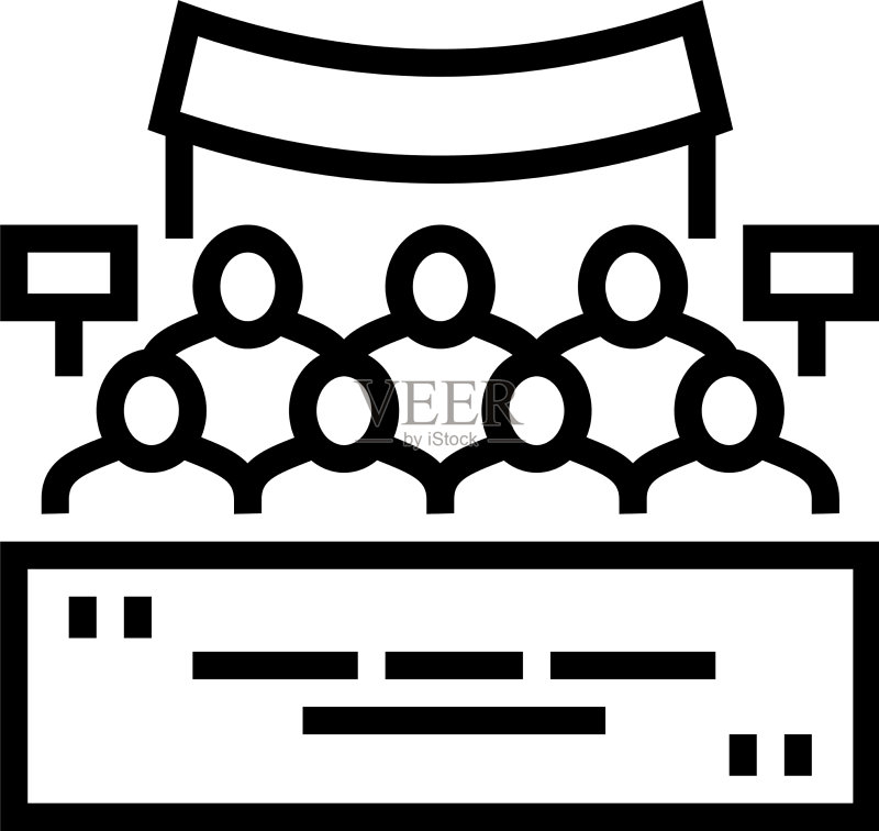 会见难民线性图标图标素材