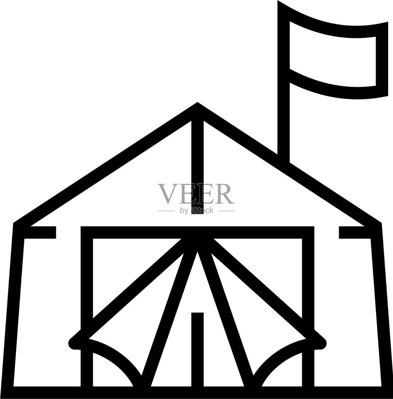 难民帐篷线条图标图标素材