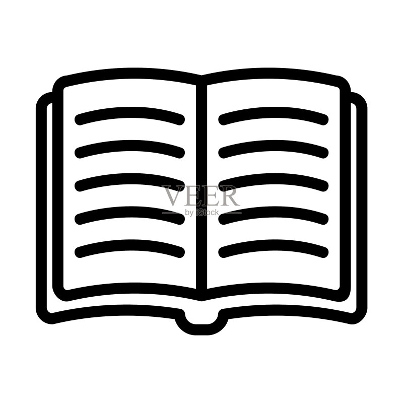 线性风格书籍图标,适用于任何项目图标素材