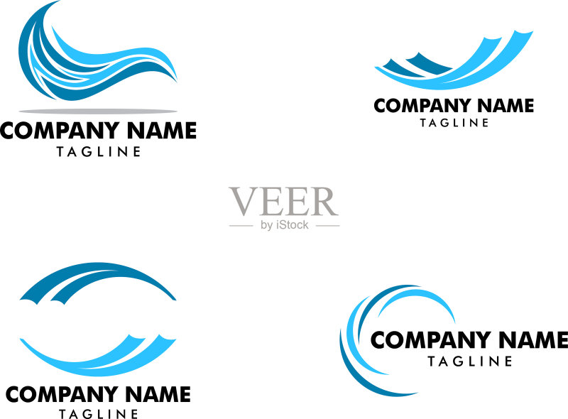 波浪Logo设计模板图标素材