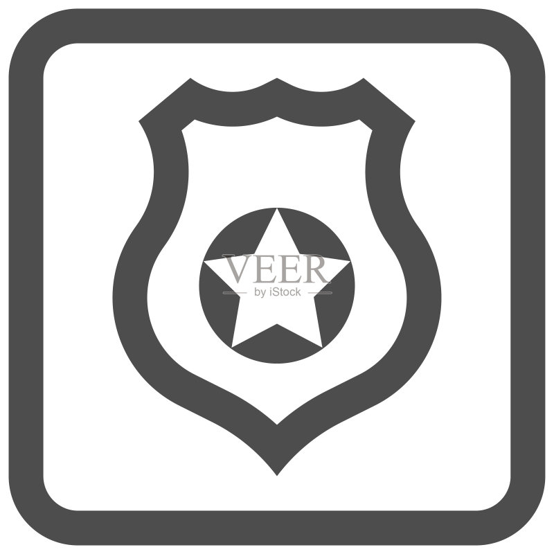 带有星标标志的盾牌图标:寻路标志图标素材