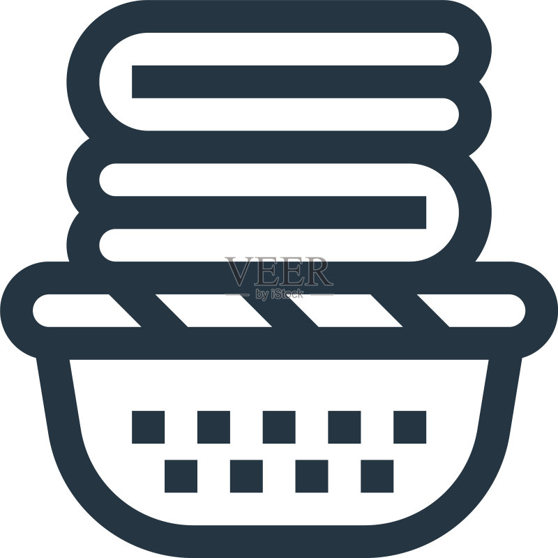 购物篮图标可编辑描边线性购物篮图标素材