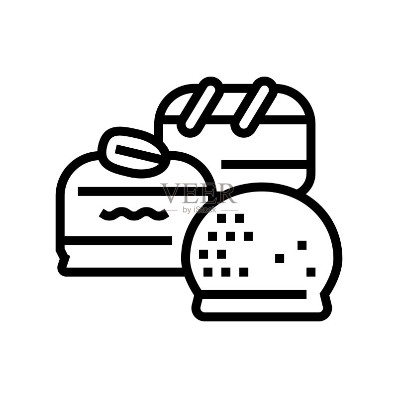 糖果巧克力线条图标矢量图图标素材