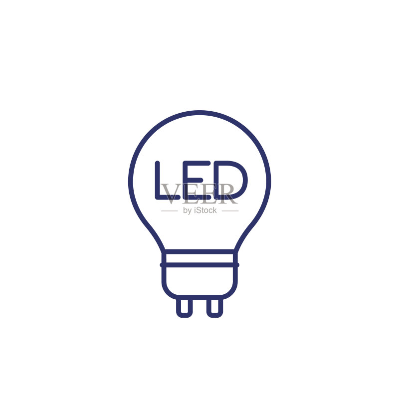LED灯泡线性图标图标素材