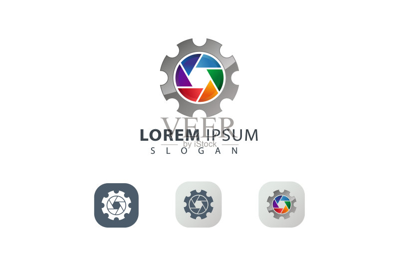 齿轮镜头解决方案技术相机Logo图标素材