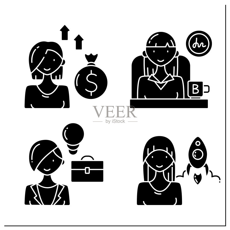 女性标志图标集图标素材