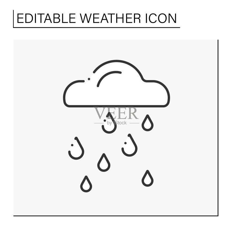 大雨线条图标图标素材