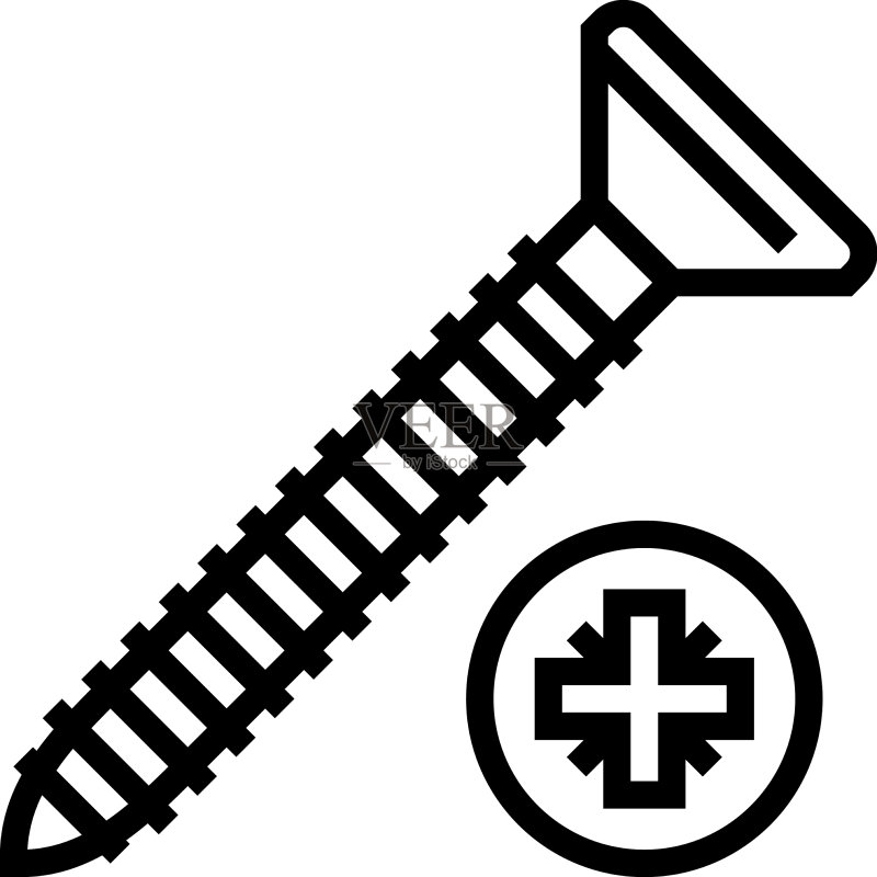 木螺丝线条图标图标素材