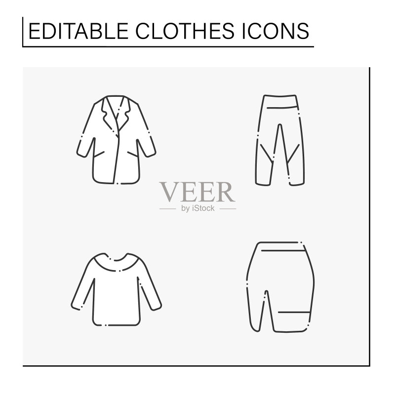 服装线条图标合集图标素材