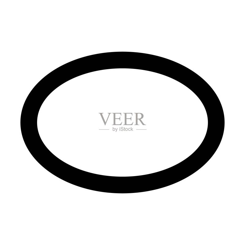 椭圆符号形状矢量图标轮廓描边图标素材