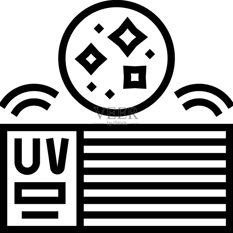 房屋空气过滤系统线性图标图标素材