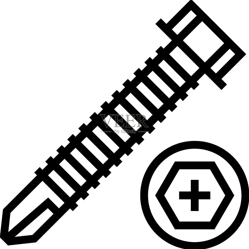 圆头螺丝线条图标图标素材