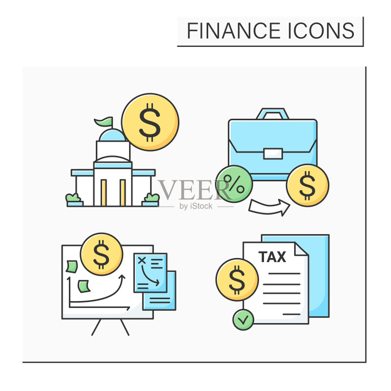 金融彩色图标集图标素材