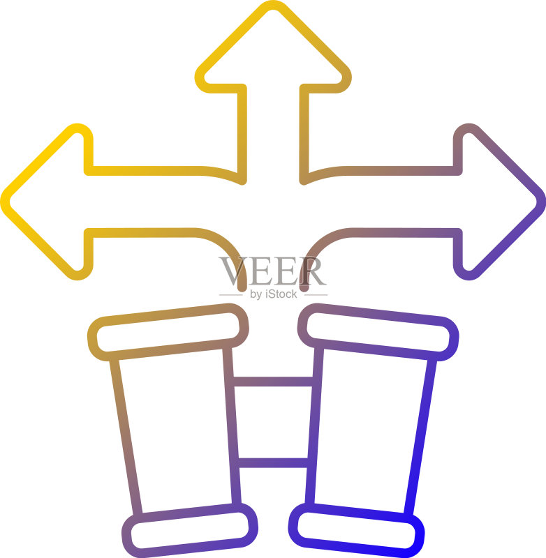 发展前景渐变线性图标图标素材