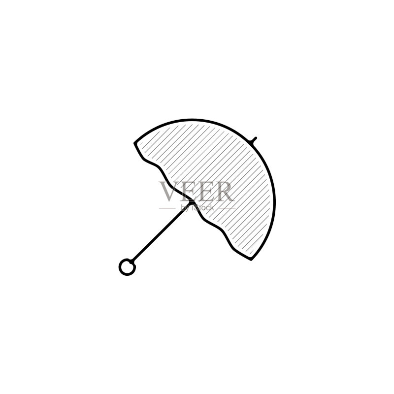 雨伞细线图标手绘雨伞图标素材