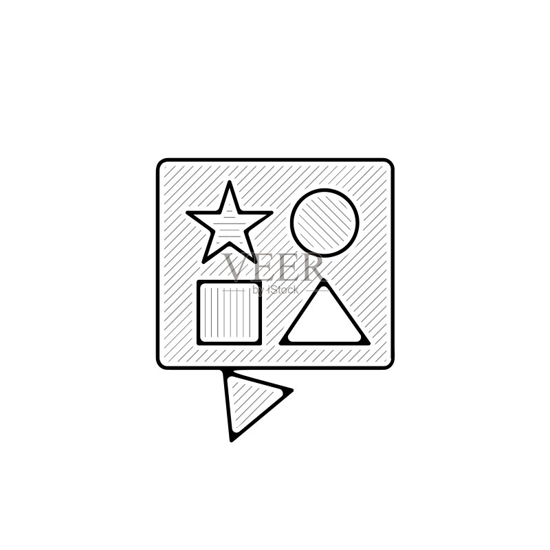 儿童逻辑玩具细线图标图标素材
