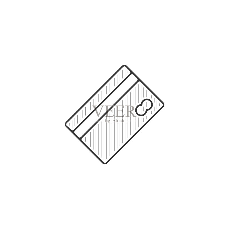 信用卡细线条图标手绘信用卡图标素材