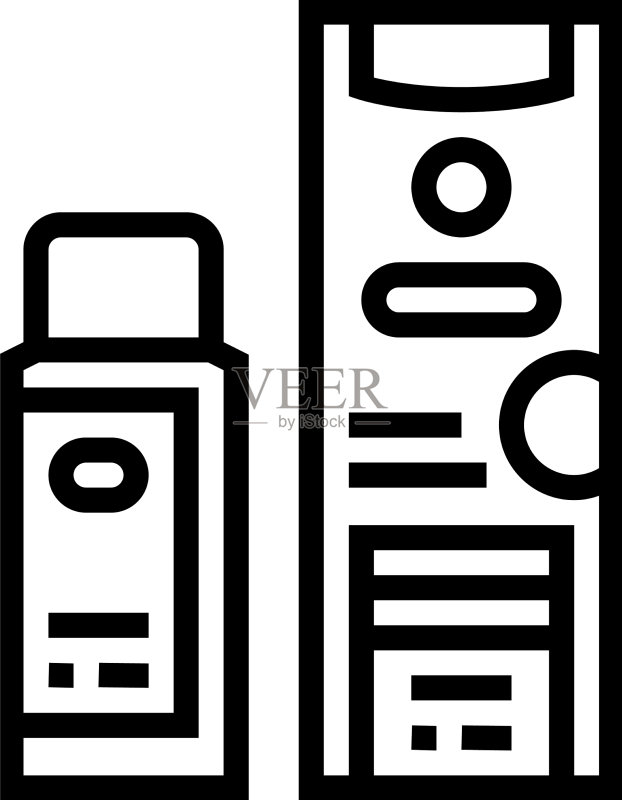 染发剂显色剂和氧化剂套装图标素材