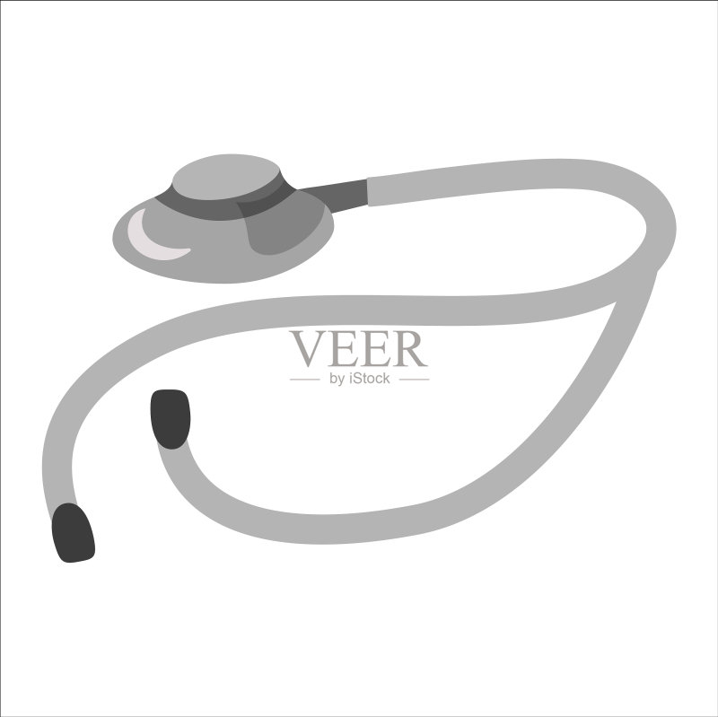 扁平风格听诊器设计图标素材