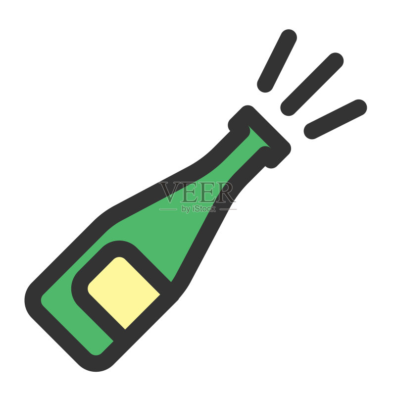 酒瓶线条轮廓图标图标素材