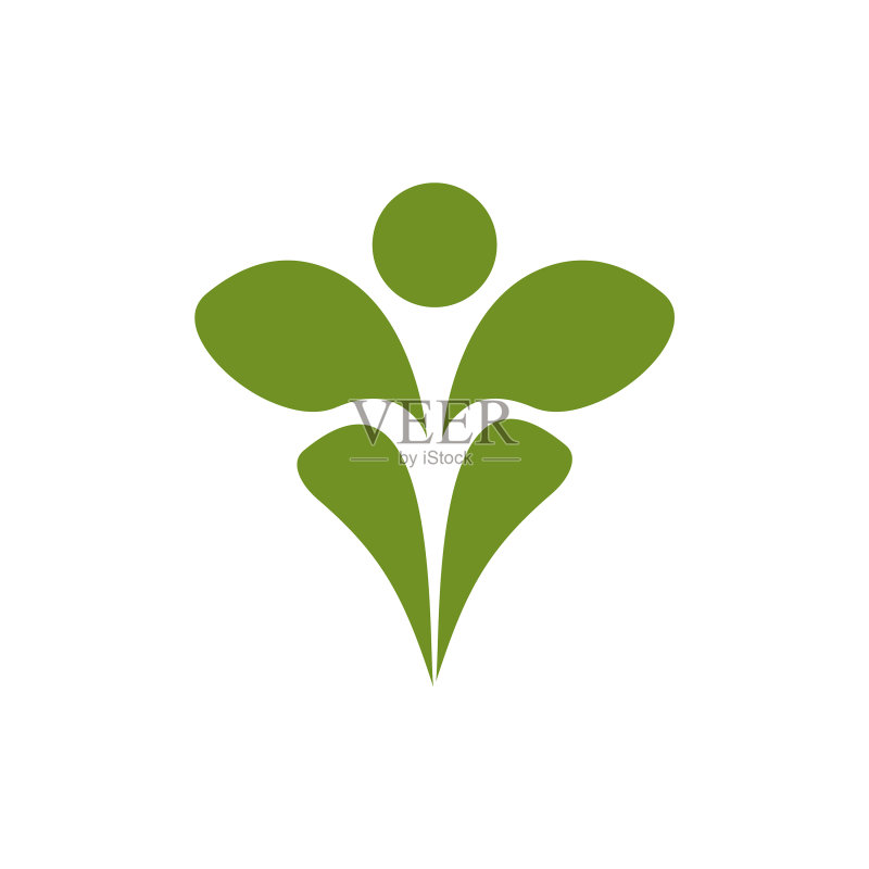 绿叶社区人群Logo设计图标素材