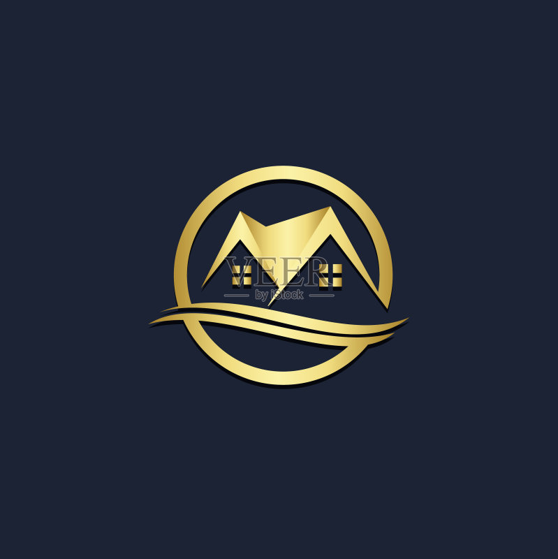 房地产金色logo图标素材