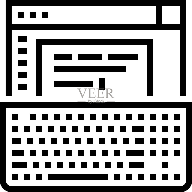 打字机职业线性图标图标素材