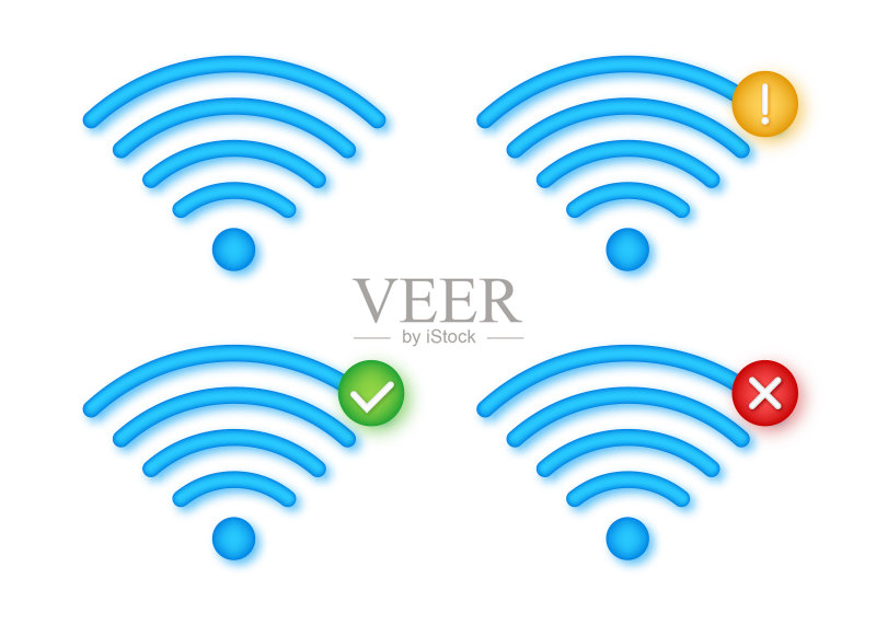 无线图标集:无WiFi信号图标素材