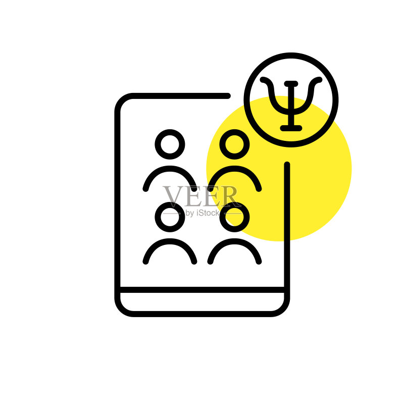 视频团体治疗,像素完美可编辑的笔画线条图标图标素材