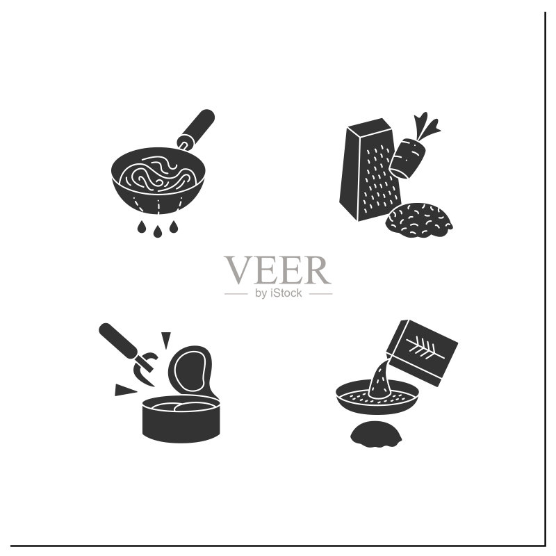 烹饪过程标志图标图标素材