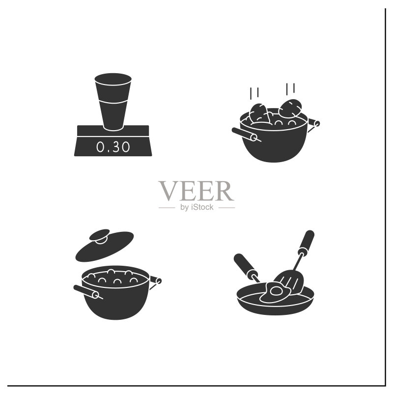 烹饪过程标志图标图标素材