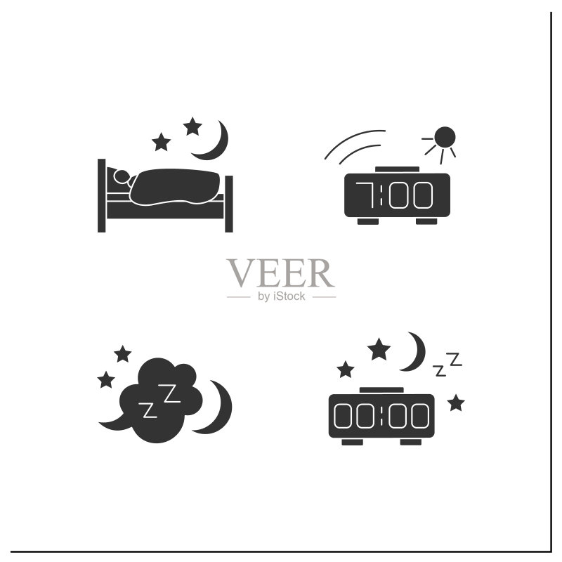睡眠字形图标集图标素材