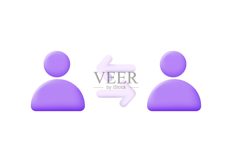3D图标:人物交流,白色背景图标素材