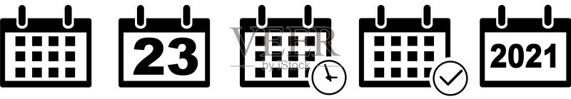 简约日历图标集图标素材