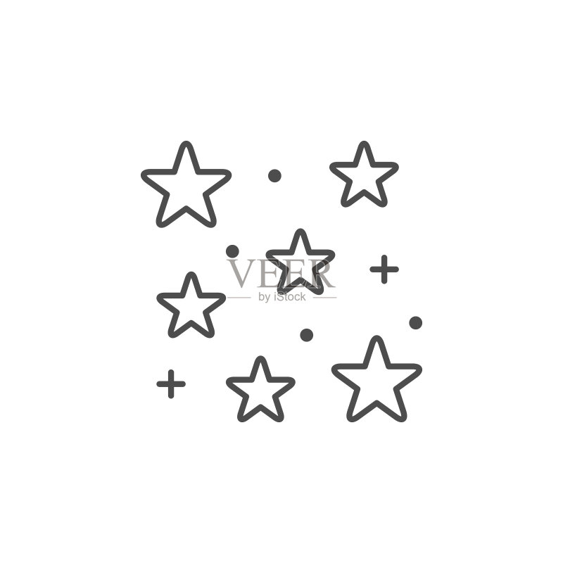 星星光线轮廓图标图标素材