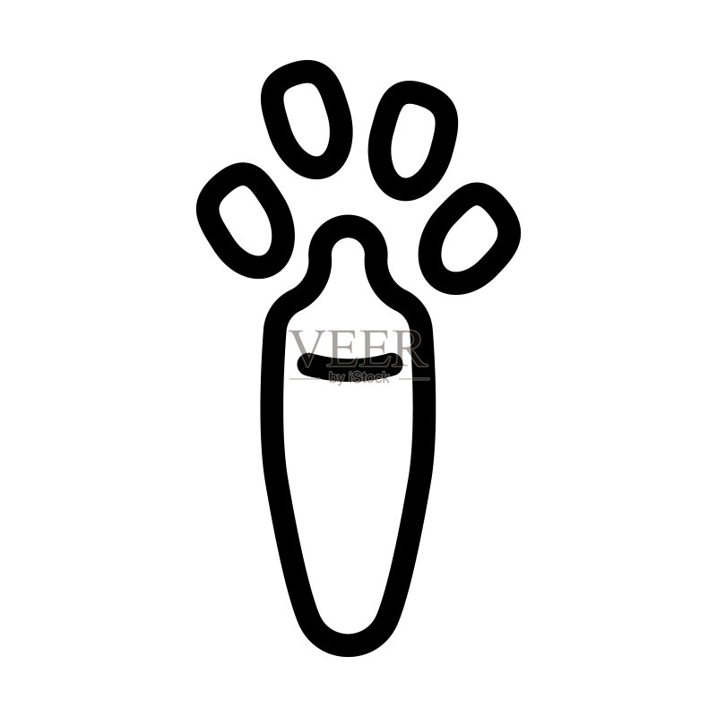 兔子蹄印线条图标矢量图图标素材