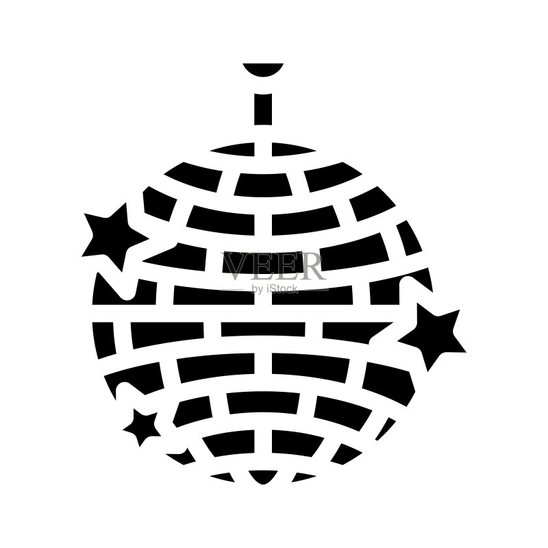 迪斯科音乐字形图标矢量插画图标素材